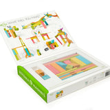 Tegu 24 Piece Magnetic Wooden Block Set: Tints - Toy Polloi