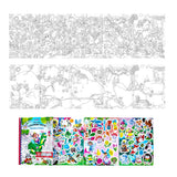 Colorful image of eeBoo Fairies & Tales fold-out coloring book with stickers, featuring whimsical fairy illustrations for arts and crafts.