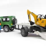 Bruder Land Rover Defender with Trailer & JCB Micro Excavator (02593)