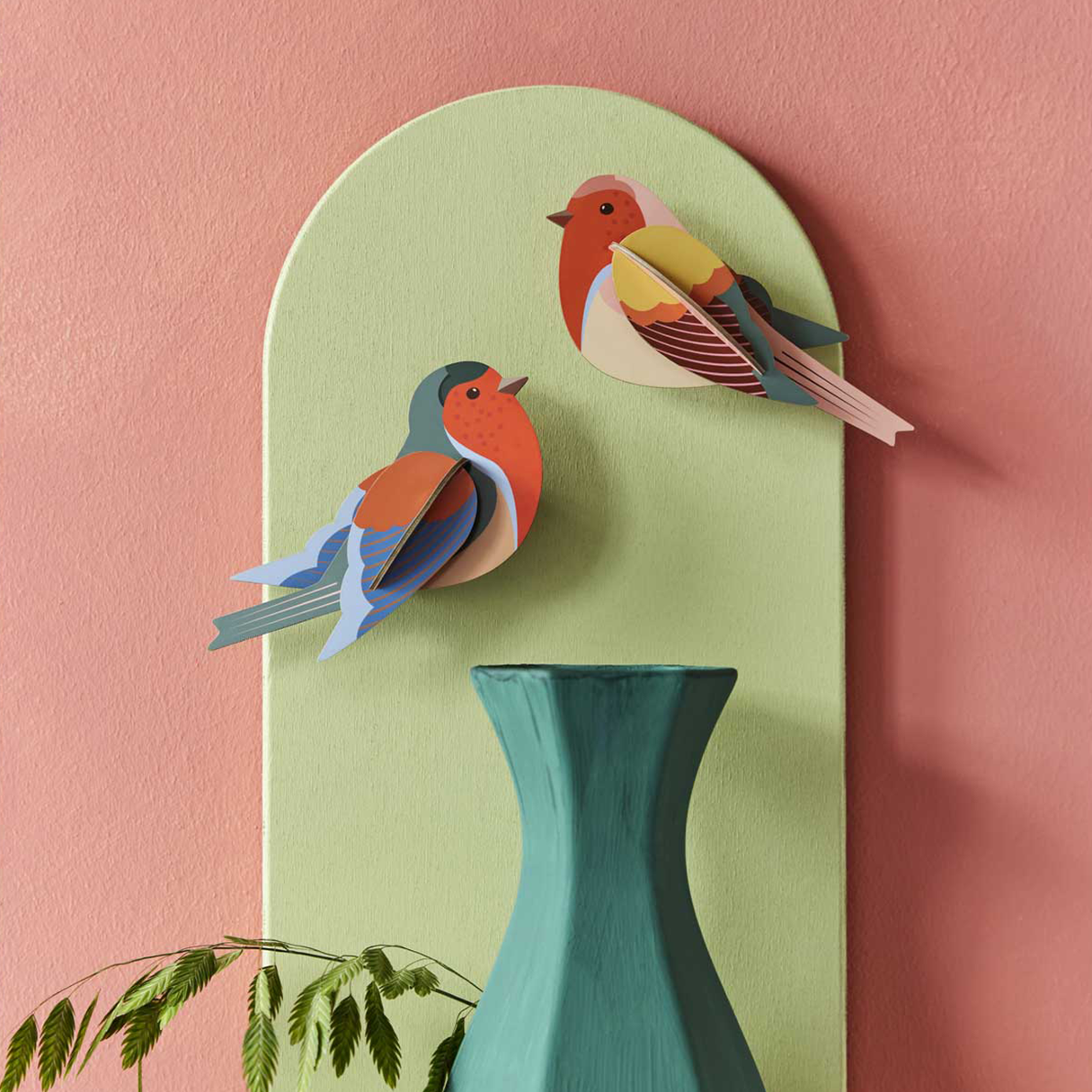 Studio Roof Garden Birds 3D Wall Art Kit showing colorful bird designs for arts and crafts decor.