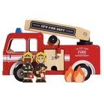 Wooden Toy Fire Engine & Characters - Toy Polloi