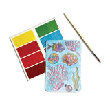 Ocean Watercolor Postcard Kit from OOLY, arts and crafts set with watercolor postcards and paints for creative ocean-themed art projects.