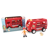 Wooden Fire Truck Playset