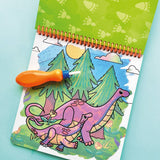 Bright Stripes Magic Coloring Dino Pad for kids, featuring colorful dinosaur illustrations and arts and crafts activity pages.
