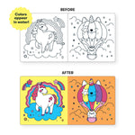 Baby bath book by Mudpuppy featuring unicorn and rainbow illustrations, colorful pages, and magical designs for young children.