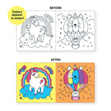 Baby bath book by Mudpuppy featuring unicorn and rainbow illustrations, colorful pages, and magical designs for young children.