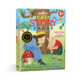 eeBoo Mystery in the Forest Create a Story card game featuring colorful forest-themed cards for imaginative storytelling.