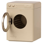 Maileg dollhouse washing machine with detailed white and blue design, perfect for pretend play in dollhouse furniture.