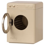 Maileg dollhouse washing machine with detailed white and blue design, perfect for pretend play in dollhouse furniture.