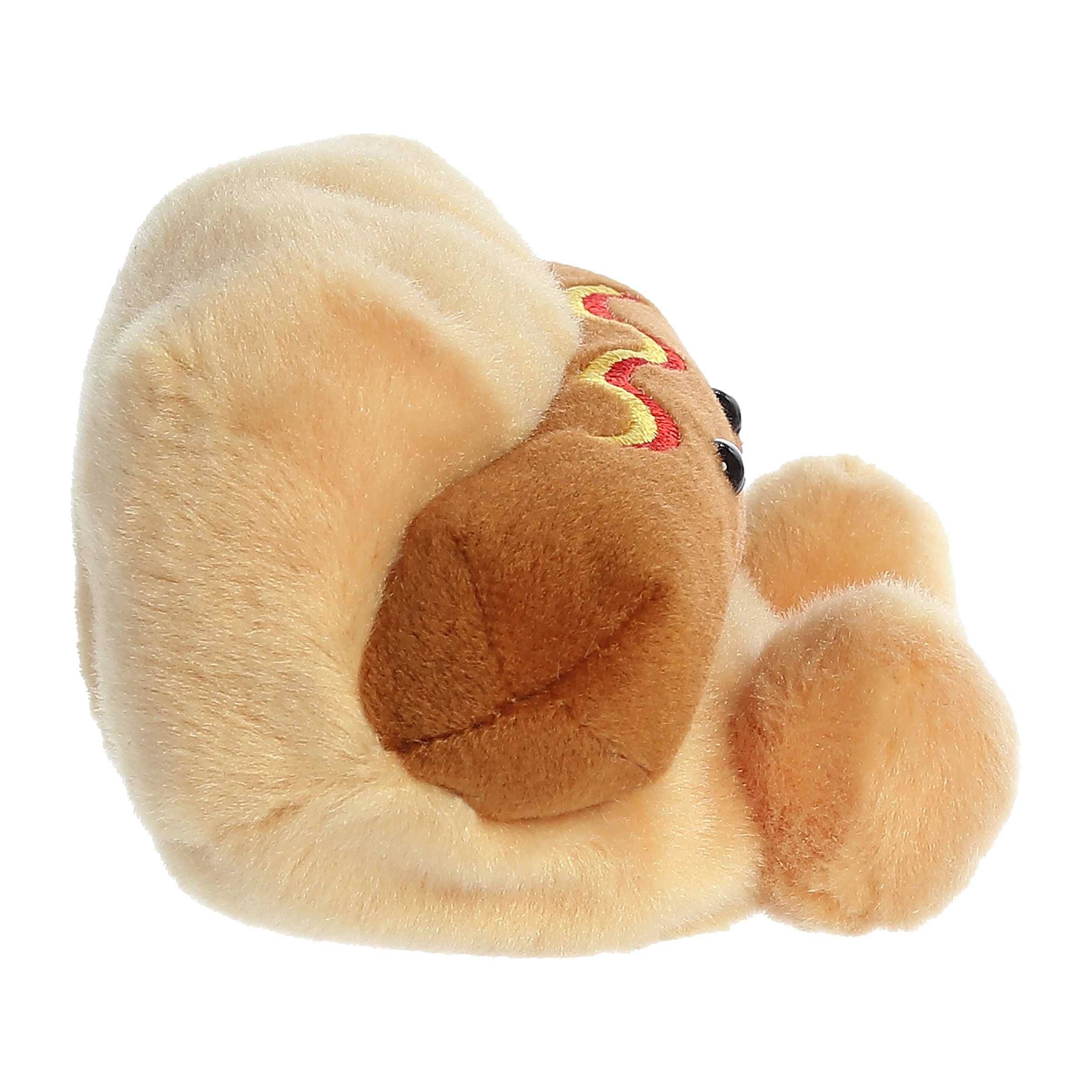 Soft Hot Dog Palm Pal plush toy from Palm Pals featuring a cute, squeezable hot dog design for kids and collectors.