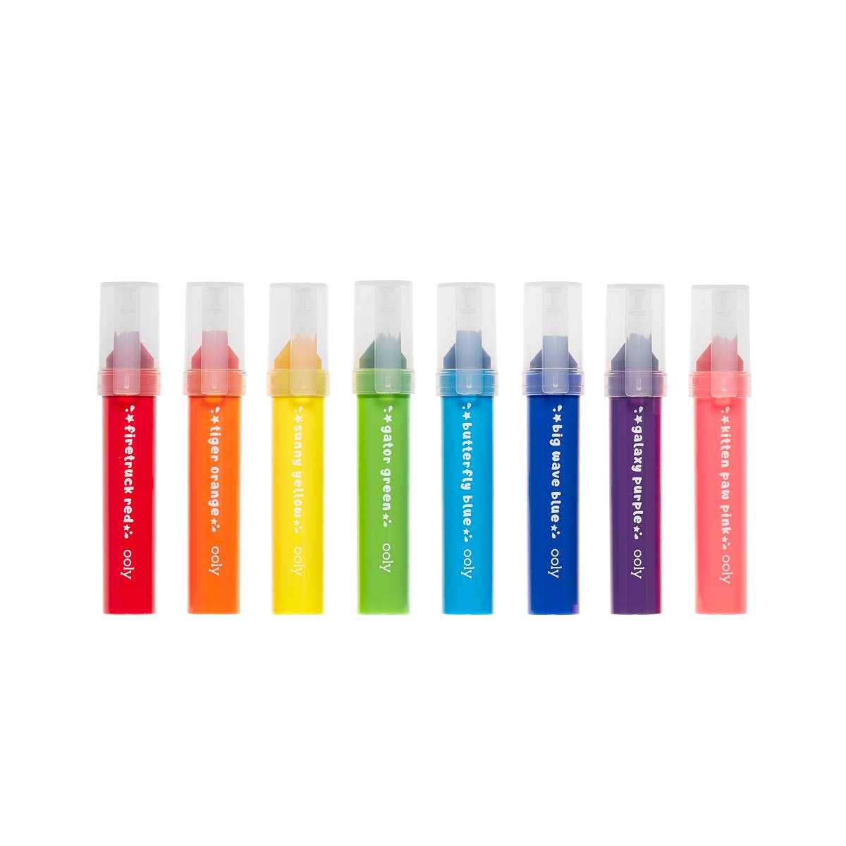 Set of colorful Mighty Mega Markers by OOLY for arts and crafts, featuring vibrant ink and bold tip designs.