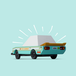 Candylab Toys Tora Drift Teal TOONS™ Car, a colorful toy car with teal and orange details, designed for kids and collectors.