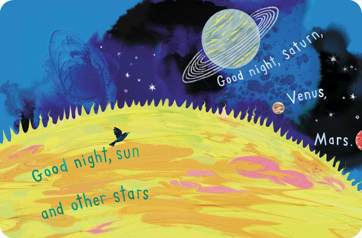 Children's book titled "Good Night, World" by Willa Perlman, featuring colorful illustrations of a peaceful nighttime scene.