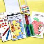 Bright Stripes Richard Scarry Art on the Go Pad for arts and crafts, featuring colorful illustrations and creative activity pages.
