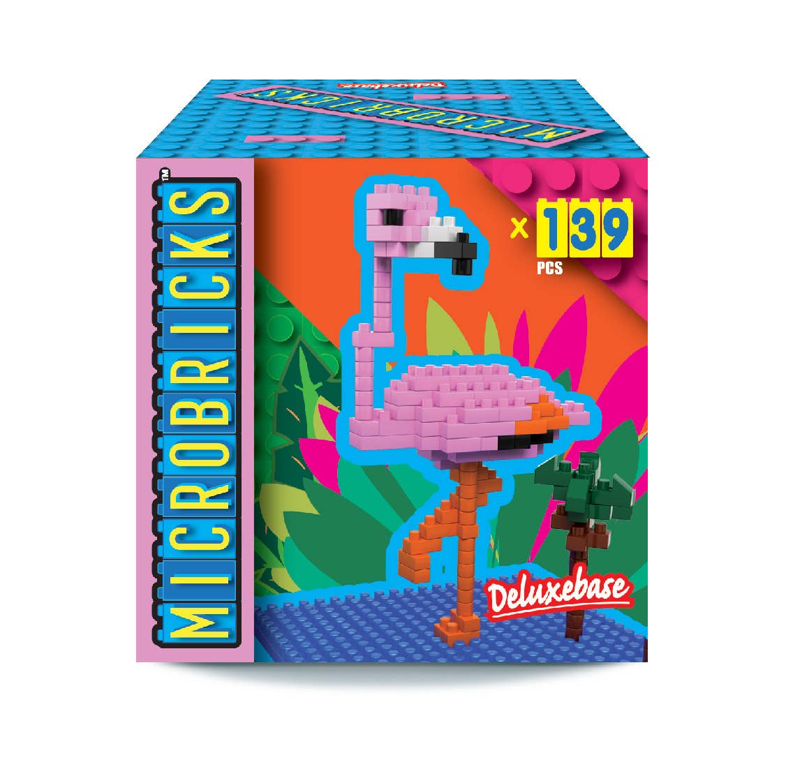 Microbricks - Flamingo Mini Brick Construction Set - Toy Polloi