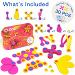 Clixo Crew Pack Magnetic Building Set: Pink/Yellow - Toy Polloi