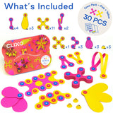 Clixo Crew Pack Magnetic Building Set: Pink/Yellow - Toy Polloi