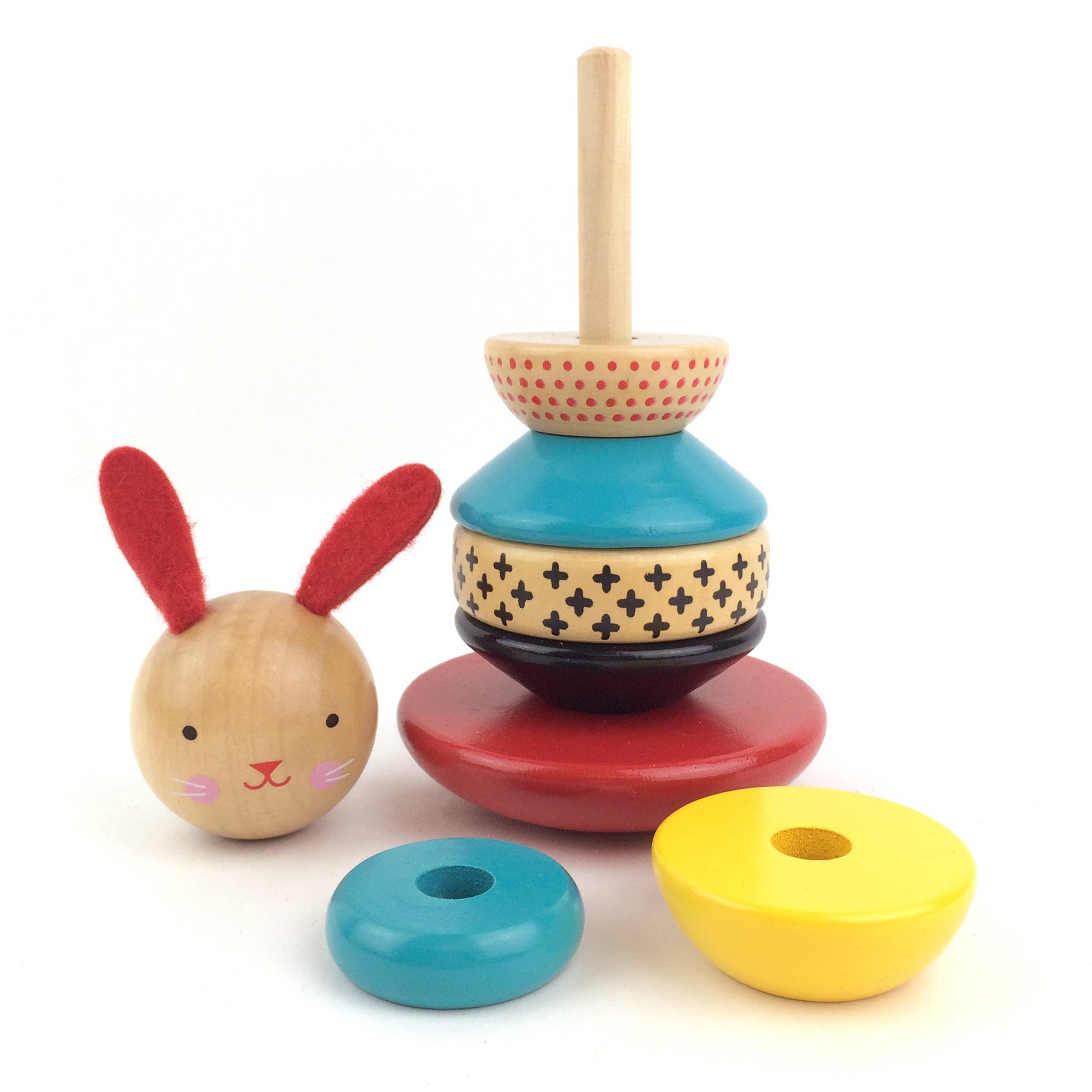 Wooden Rabbit Stacker Toy - Toy Polloi
