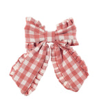 Gingham Ruffle Bow Clip - Toy Polloi