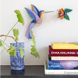 Hummingbird DIY 3D wall art kit by Studio Roof, colorful arts and crafts kit with assembled hummingbird design for wall decoration.
