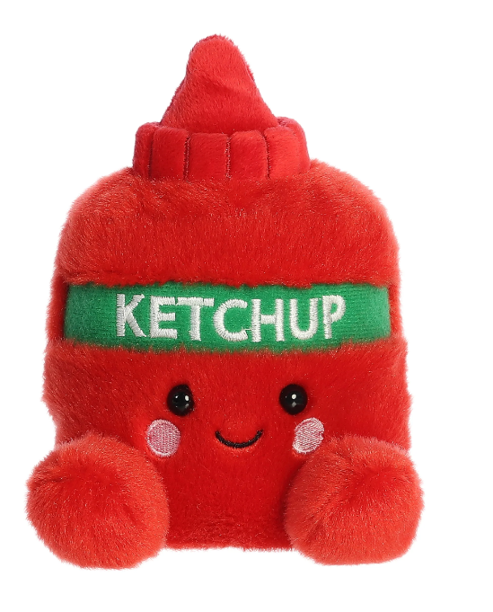 Soft plush toy of a palm with ketchup bottle design, part of Palm Pals plush toys collection.