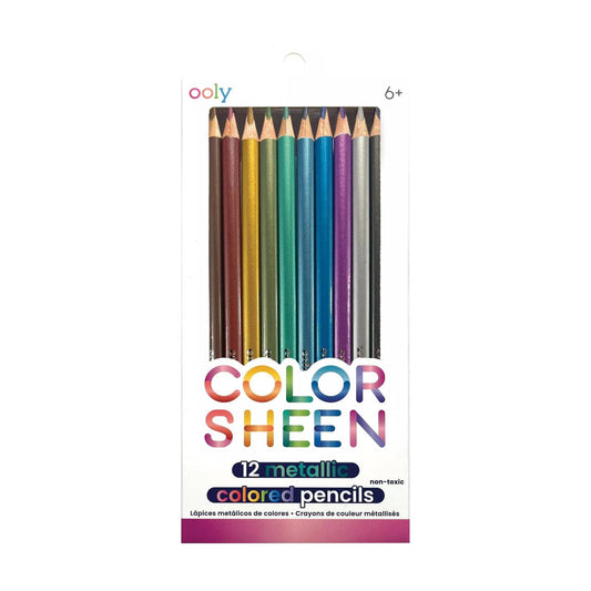 Color Sheen Metallic Colored Pencils - Set of 12 - Toy Polloi