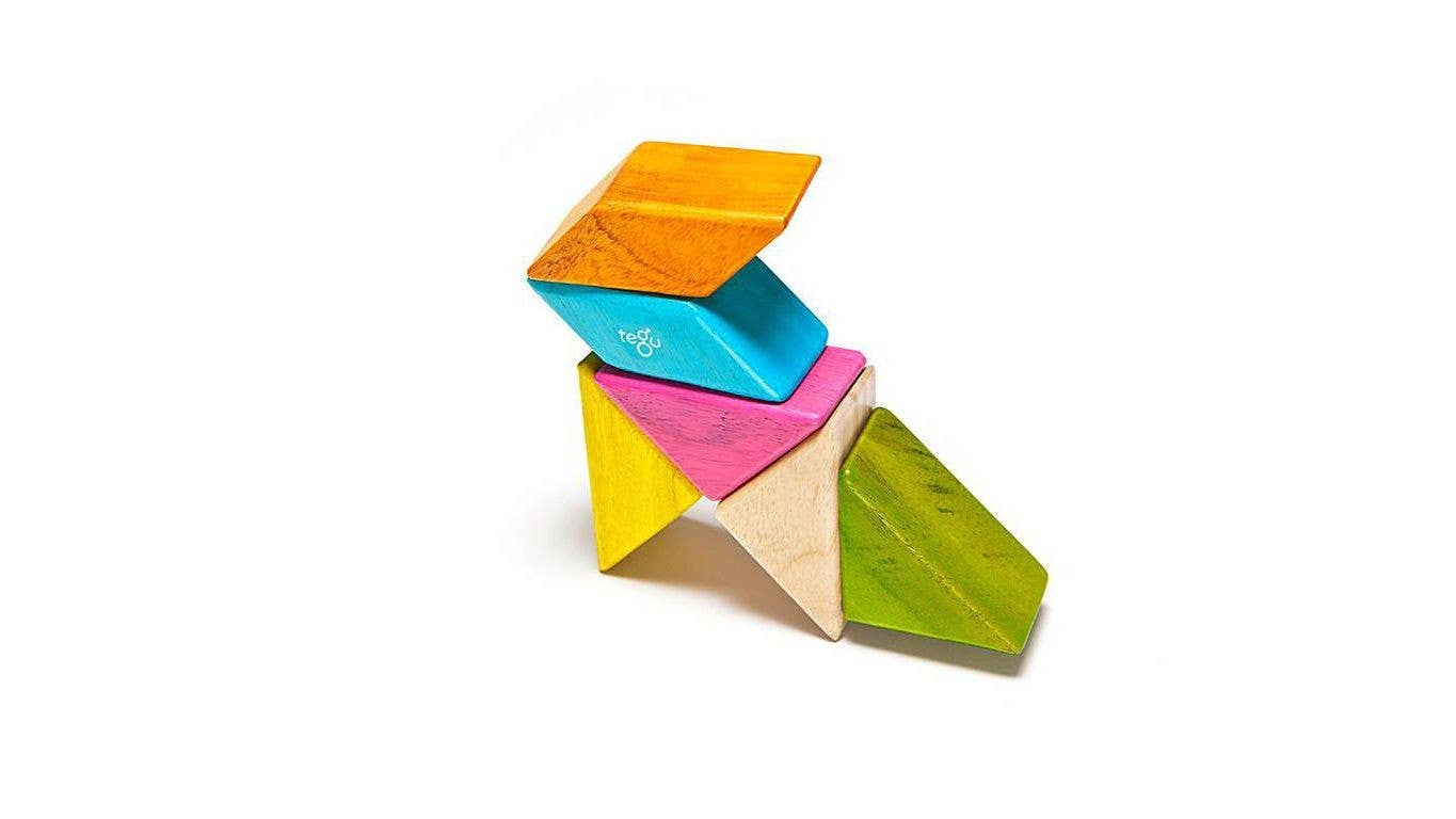 Pocket Pouch Prism - Magnetic Wooden Block Set: Tints - Toy Polloi