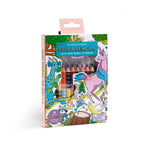 Coloring roll and big pencil pack from eeBoo, featuring magical creatures design for arts and crafts activities for kids.