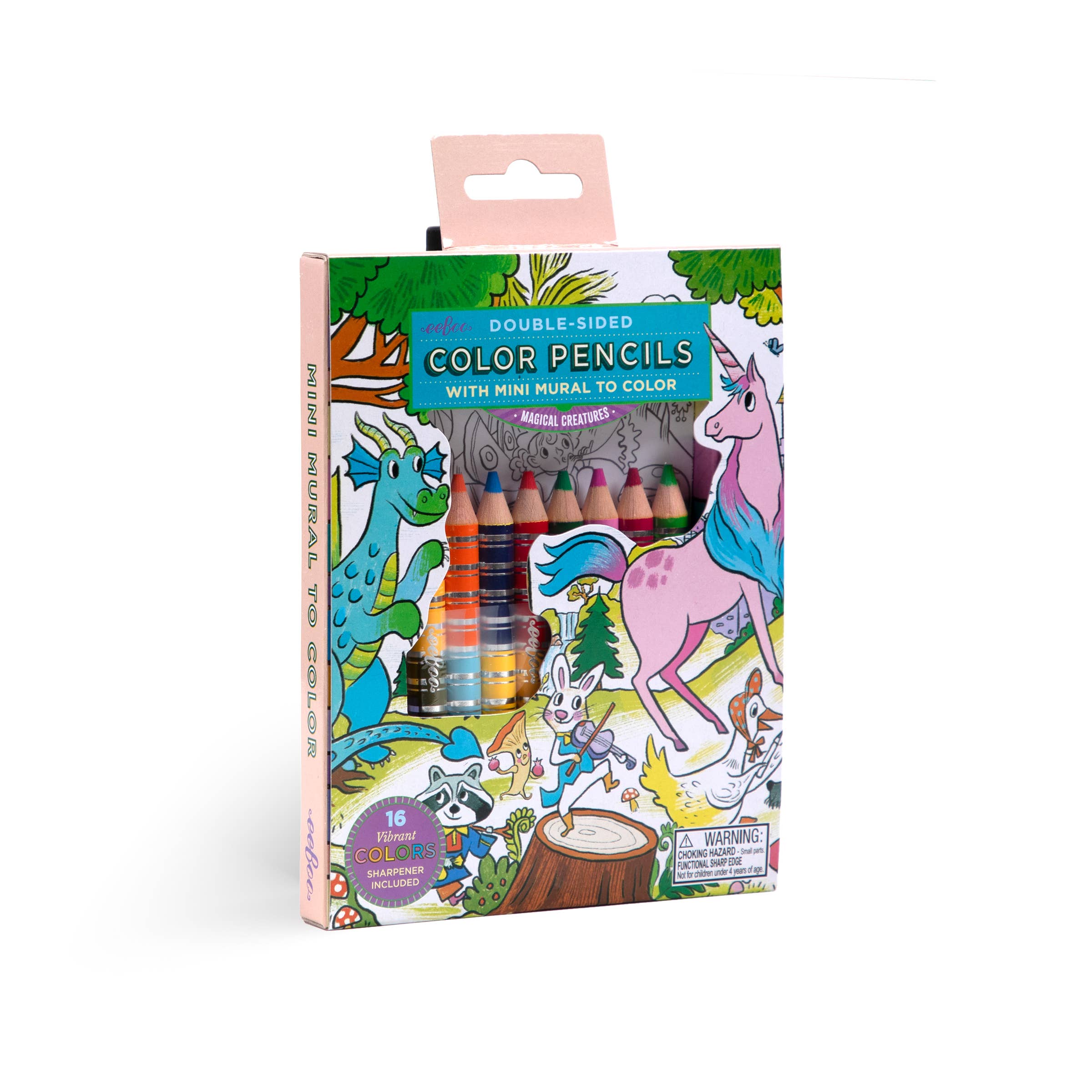 Coloring roll and big pencil pack from eeBoo, featuring magical creatures design for arts and crafts activities for kids.