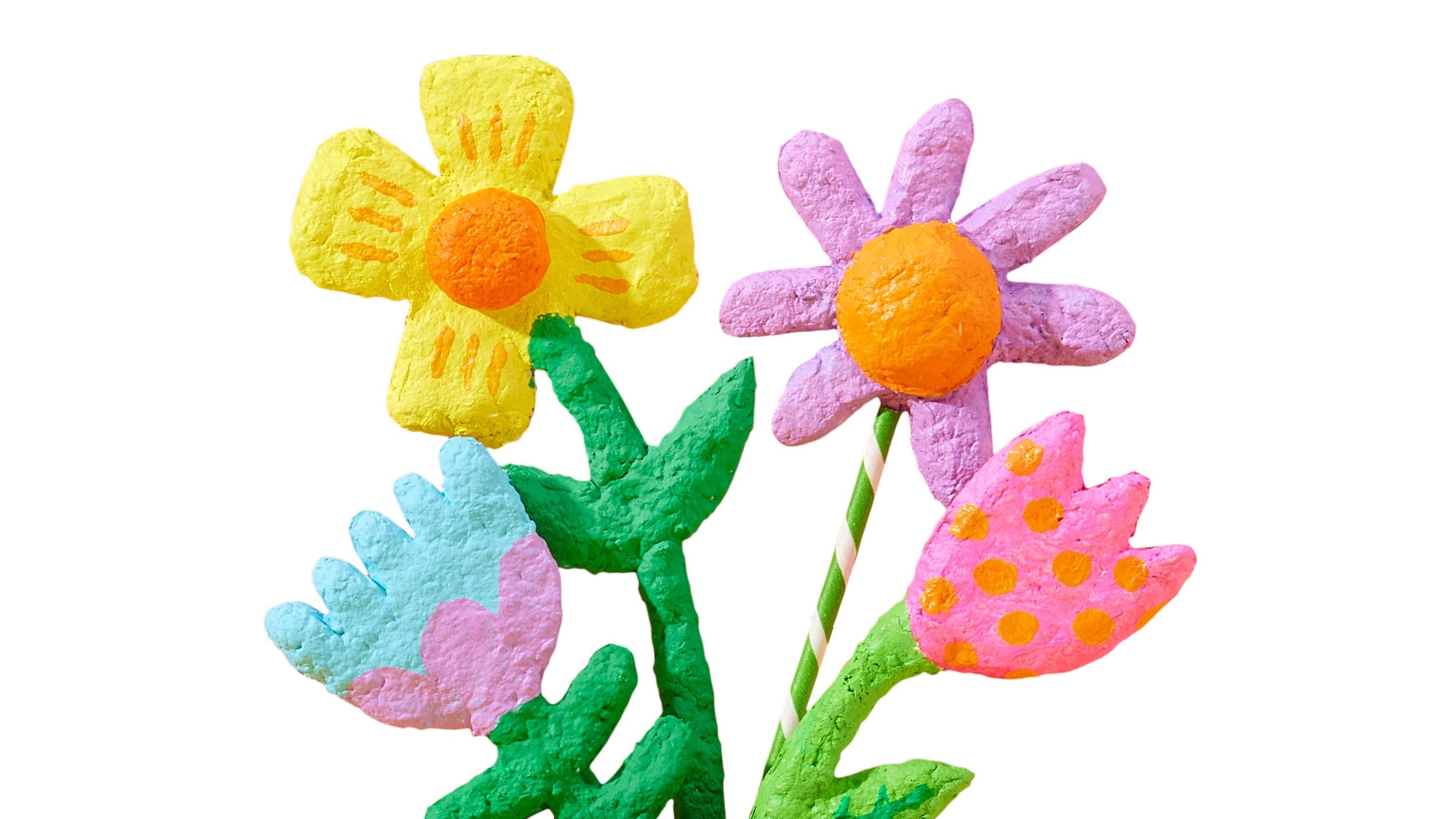 Bright Stripes Paper Mache Craft Kit for arts and crafts, featuring colorful paper mache materials and tools for creative projects.