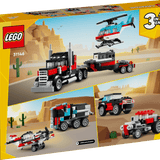 LEGO Creator 3-in-1 Flatbed Truck with Helicopter - Toy Polloi