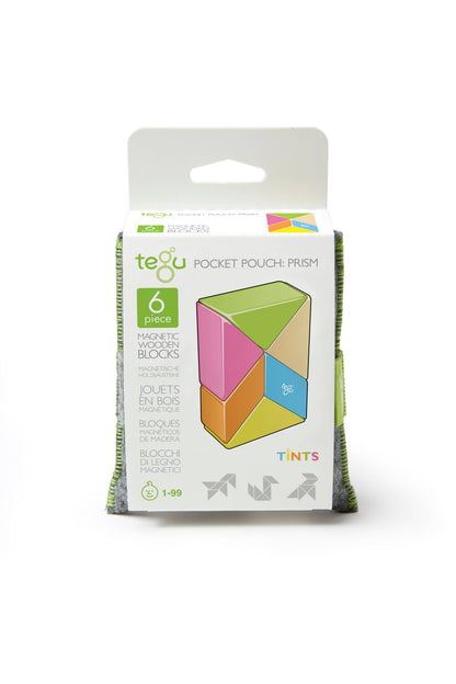 Pocket Pouch Prism - Magnetic Wooden Block Set: Tints - Toy Polloi