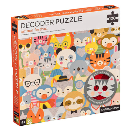 Animal Festival 100-Piece Decoder Puzzle - Toy Polloi