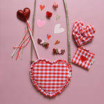 Gingham Ruffle Heart Bag - Toy Polloi