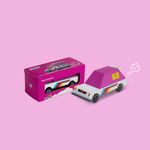Pink Racer 62 TOONS™ toy car by Candylab Toys, featuring a vibrant pink body and sleek design, perfect for car and truck enthusiasts.