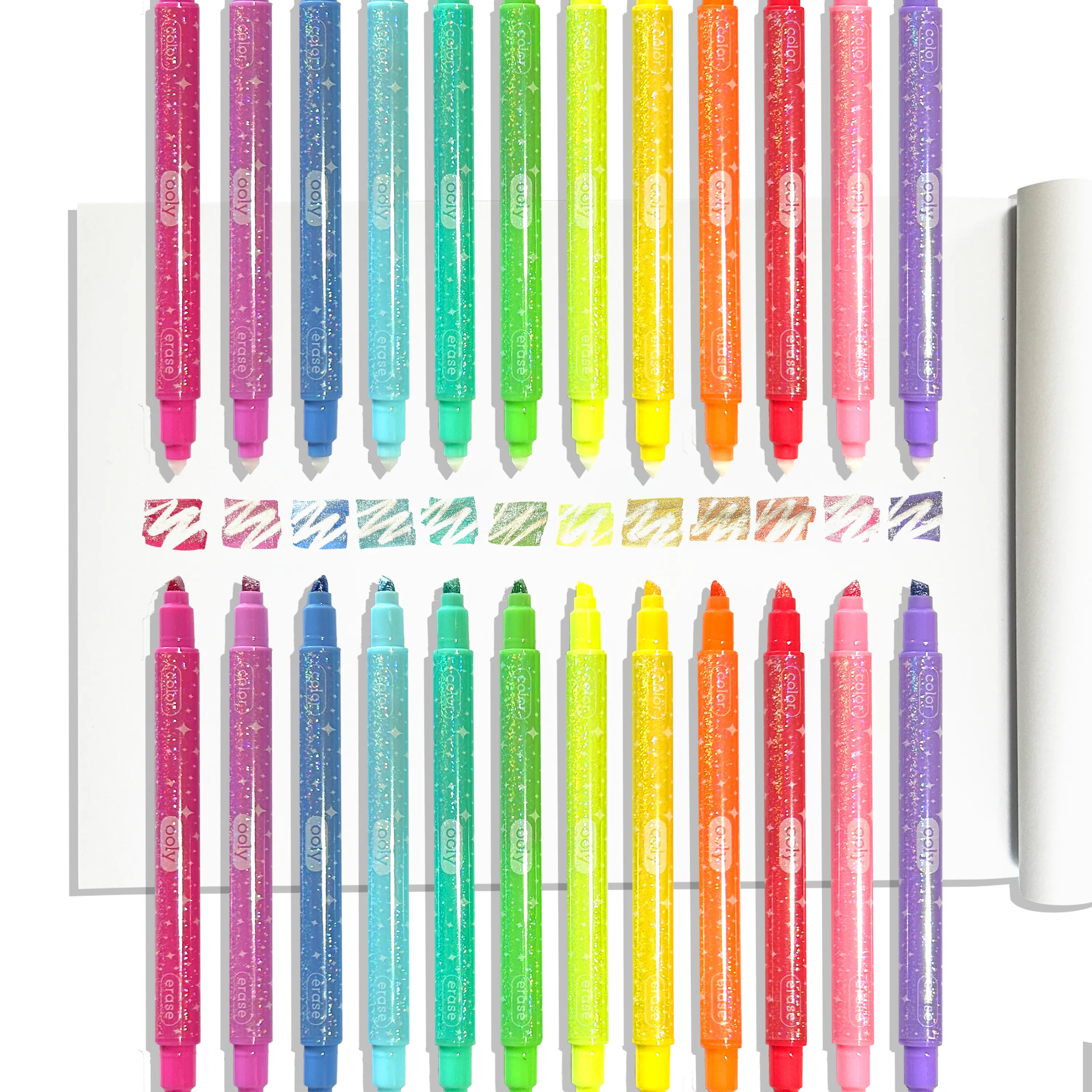 Ooly Make No Mistake! Glitter Erasable Markers - Toy Polloi