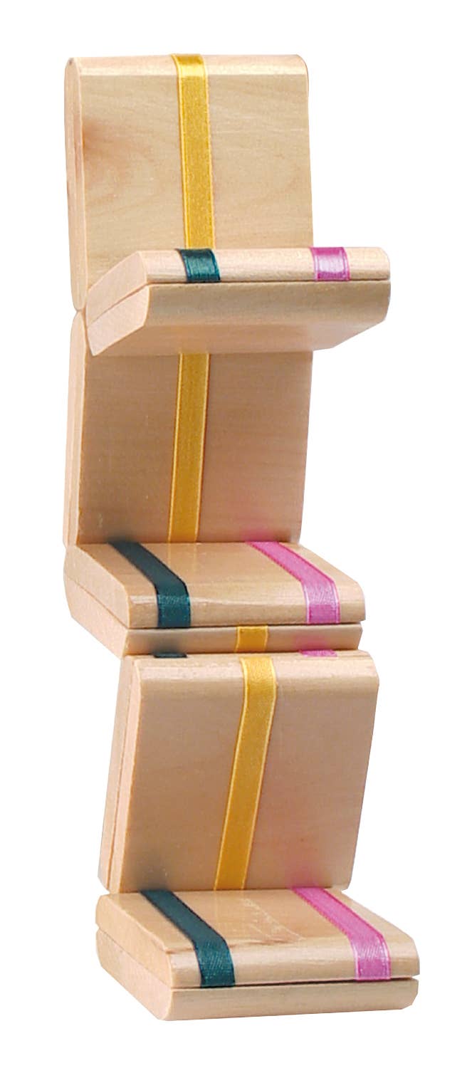 Toysmith Neato! Classics Jacob's Ladder fidget toy with colorful wooden blocks connected by string, designed for sensory play.