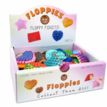 Small floppy 3D printed fidget assortment by pyegames, featuring colorful, bendable, and squishy fidget toys in various shapes.