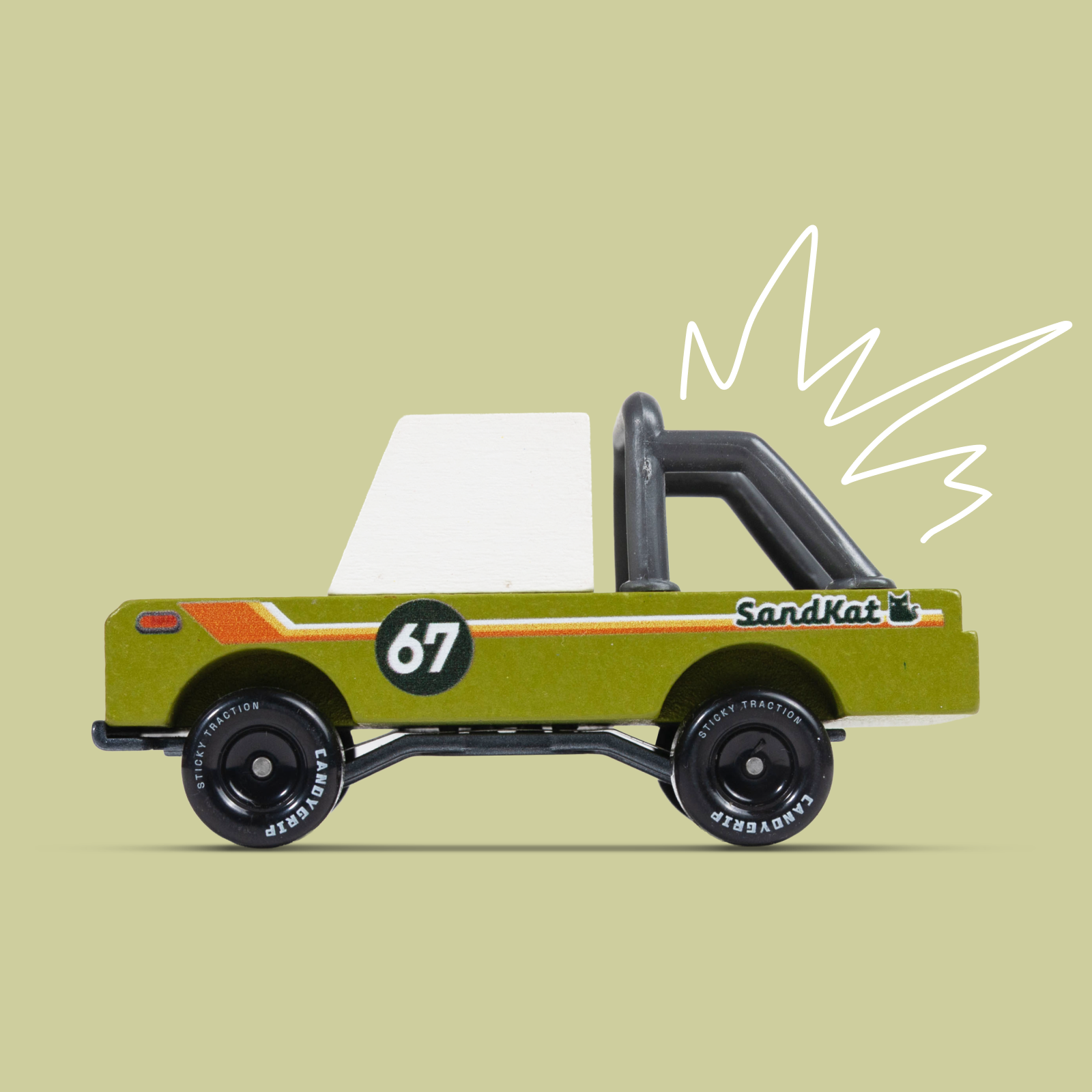 Candylab Toys Sandkat TOONS™ car toy, colorful small vehicle with detailed design, perfect for kids and collectors.