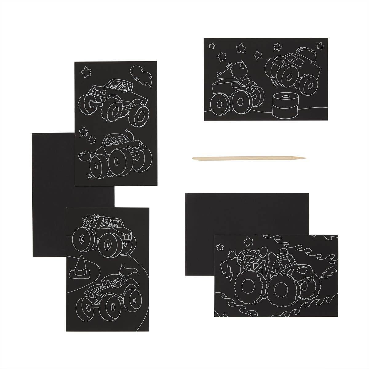 Mini Scratch & Scribble Art Kit: Monster Truck - Toy Polloi