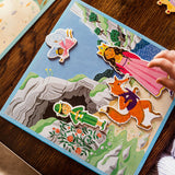 eeBoo Fairytale Spinner Game with colorful illustrated characters and spinning wheel for kids' storytelling and imaginative play.
