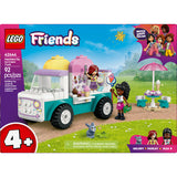 LEGO Friends Ice Cream Truck set packaging with characters and features.