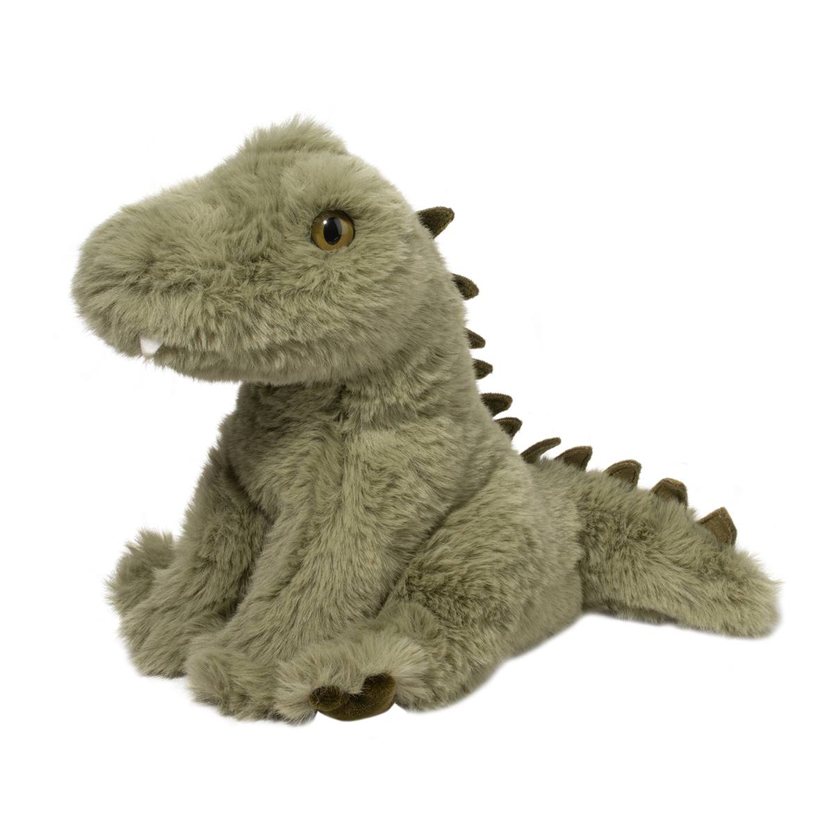 Soft plush alligator toy by Douglas Toys, Rex Mini Alligator Plush, featuring green fabric and detailed stitching.
