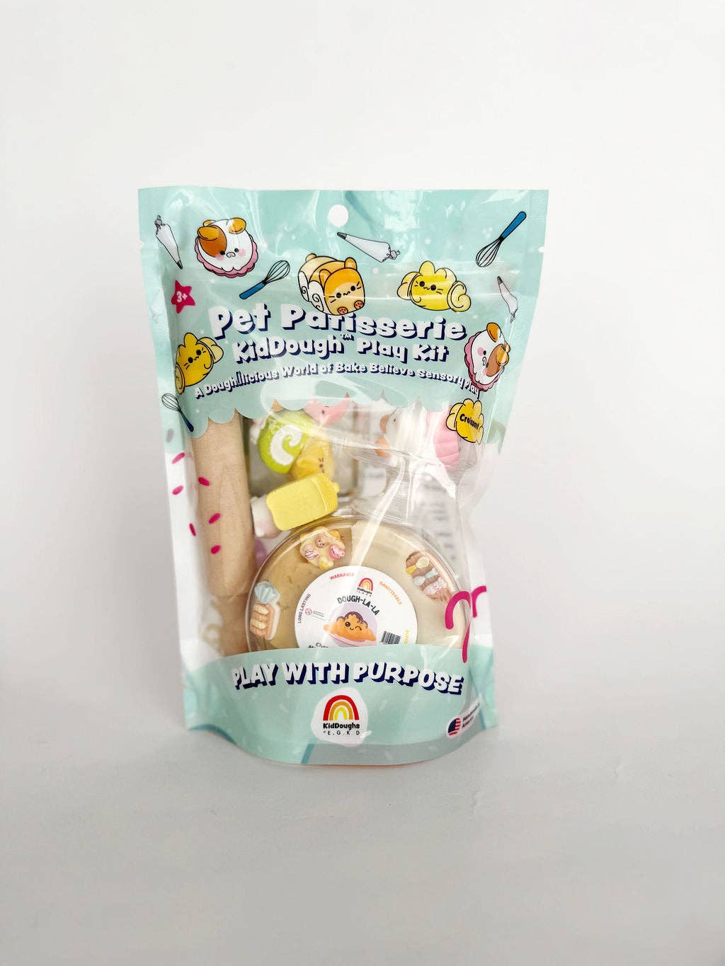 Earth Grown KidDoughs Pet Patisserie KidDough arts and crafts play kit with colorful dough and baking tools for kids.