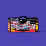 OMY arts and crafts Super Market Sticker Set with colorful stickers for creative play and decorating projects.