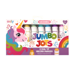 OOLY Jumbo Jots Dual Tip Unicorn Stamp Markers for arts and crafts, featuring colorful dual tips and unicorn designs.