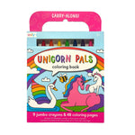 Colorful Unicorn Pals Travel Coloring Set by OOLY featuring markers, crayons, and stickers in a fun arts and crafts package.