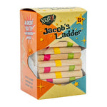 Toysmith Neato! Classics Jacob's Ladder fidget toy showing colorful wooden blocks flipping and stacking in a hand-held design.