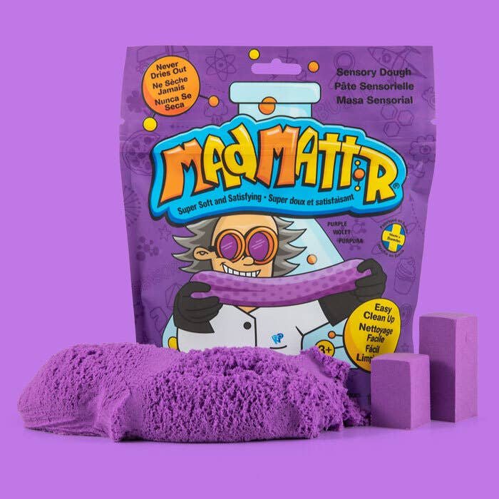 Mad Mattr Purple Quantum Pack sensory toy set with vibrant purple modeling clay and textured tools for tactile play