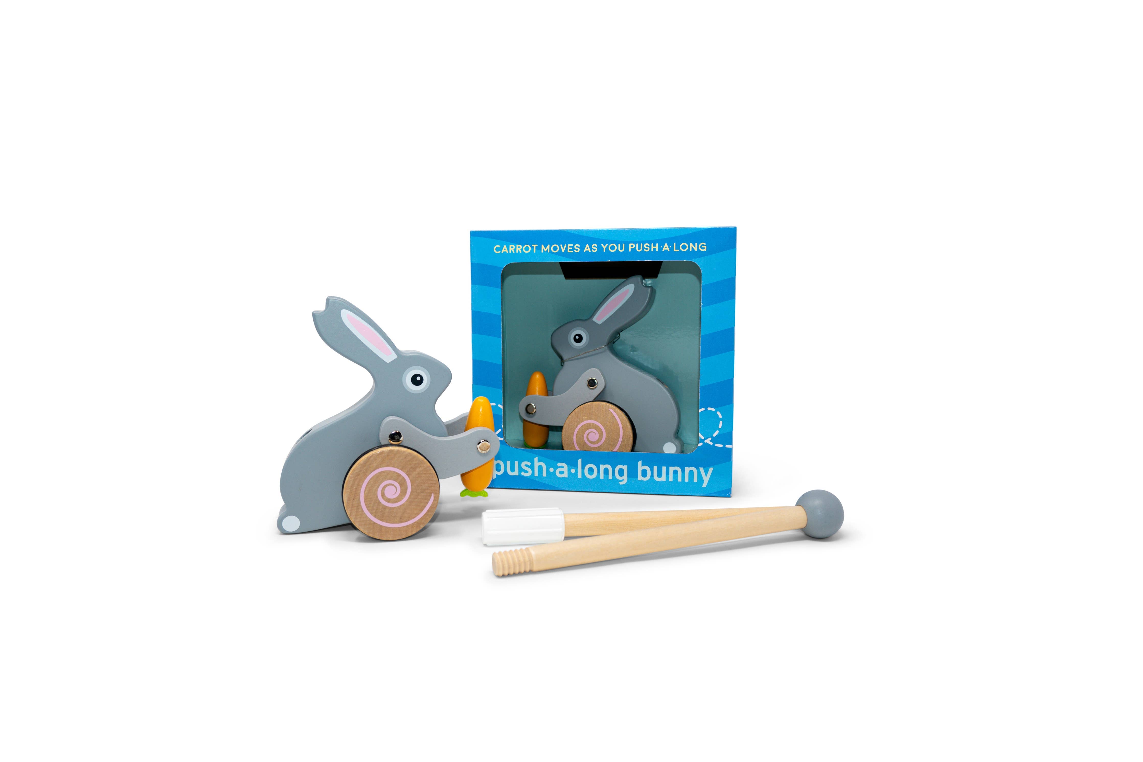 Bunny roll-along push toy - Toy Polloi